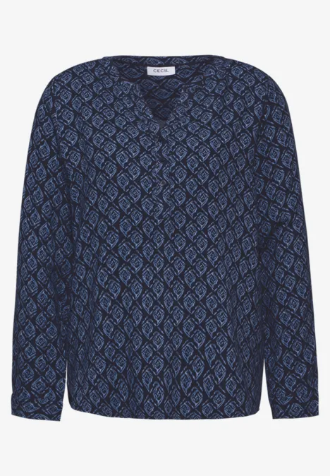 Tunika mit Minimal Print universal blue