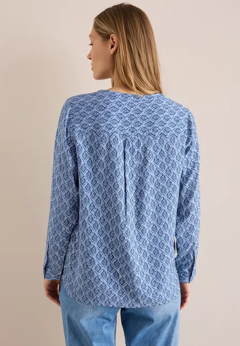 Tunika mit Minimal Print fresh light blue