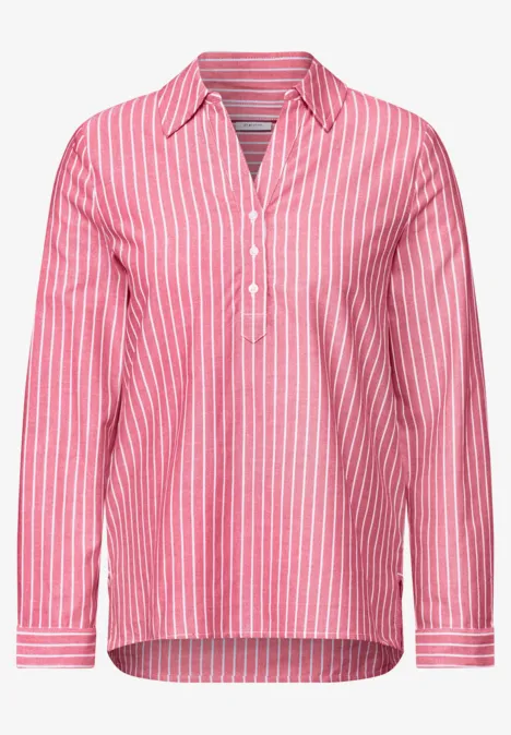 Gestreifte Oxford Bluse granita red