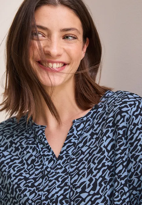 Bedruckte Bluse universal blue