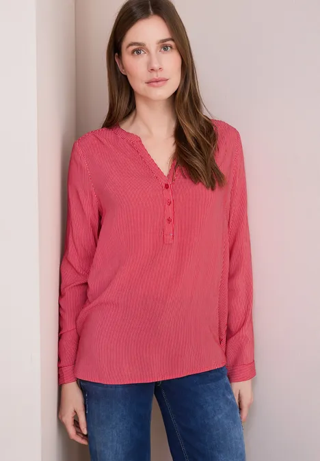 Gestreifte Bluse granita red