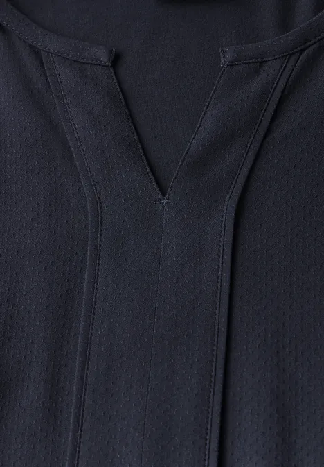 Bluse in Unifarbe universal blue