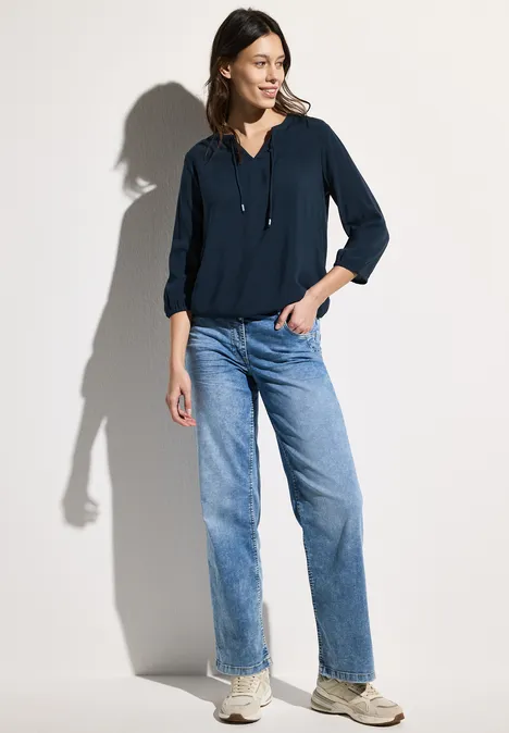 Tunika in Unifarbe dark petrol blue