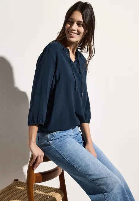 Tunika in Unifarbe dark petrol blue