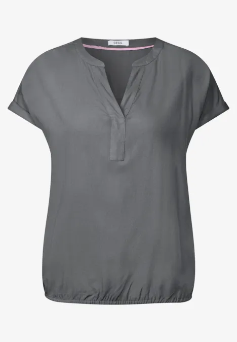 Bluse in Unifarbe graphite light grey
