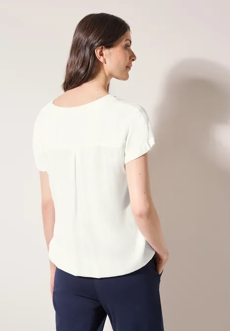 Bluse in Unifarbe vanilla white