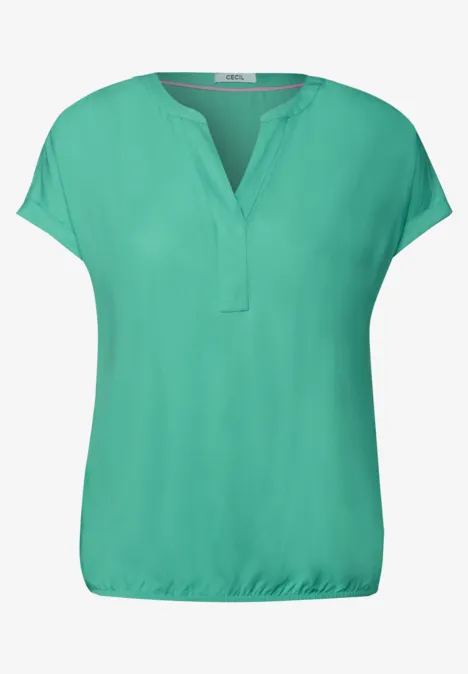 Bluse in Unifarbe agave green