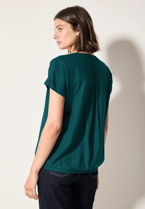 Blouse in effen kleur green lagoon Blouse in effen kleur green lagoon