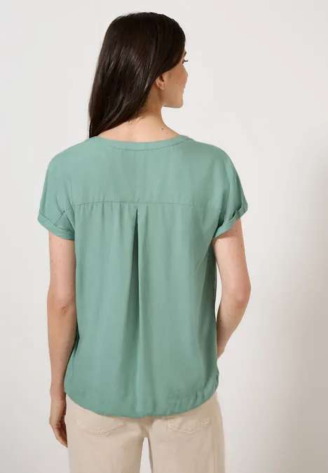 Bluse in Unifarbe matcha green