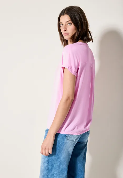 Bluse in Unifarbe cherry blossom pink