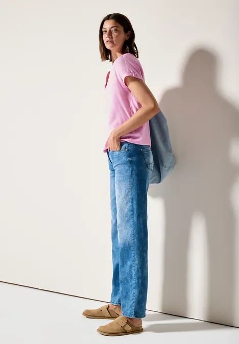 Bluse in Unifarbe cherry blossom pink