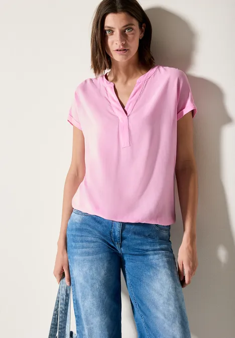 Bluse in Unifarbe cherry blossom pink