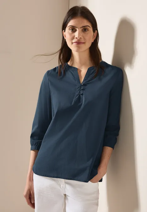 Leichte Tunika dark petrol blue