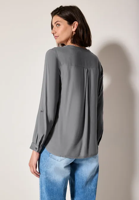 Bluse in Unifarbe graphite light grey