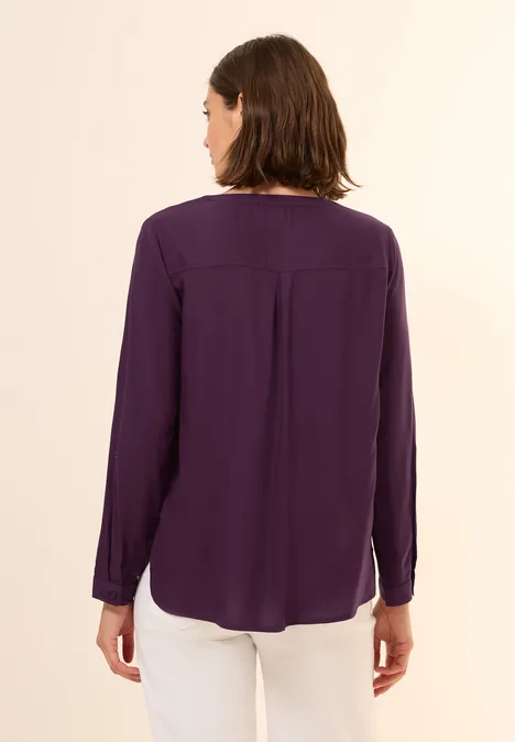 Bluse in Unifarbe deep berry