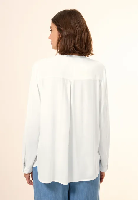 Bluse in Unifarbe vanilla white