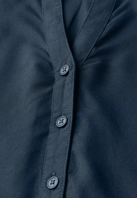 Bluse in Unifarbe dark petrol blue