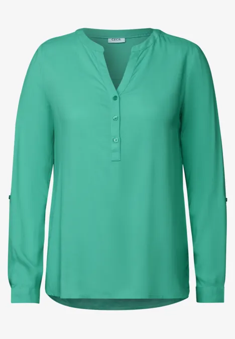 Bluse in Unifarbe agave green