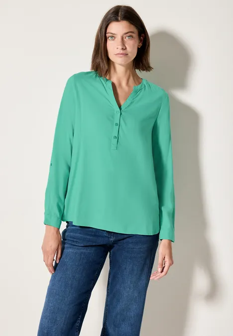 Bluse in Unifarbe agave green