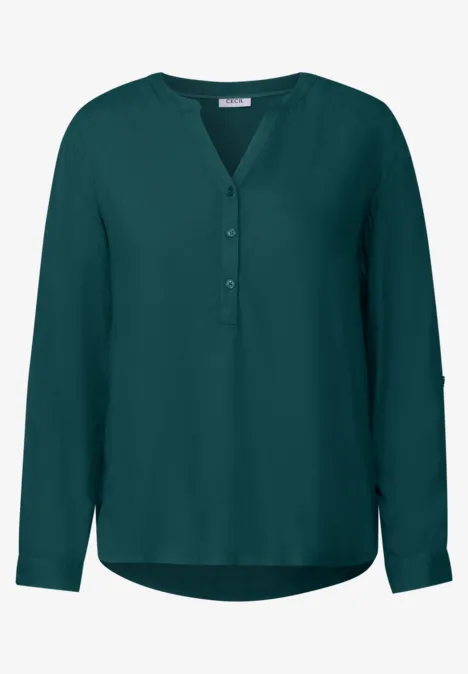Bluse in Unifarbe green lagoon
