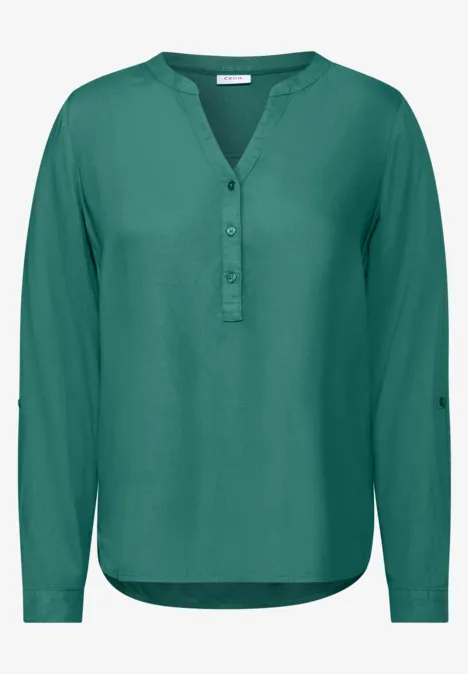 Bluse in Unifarbe sea green