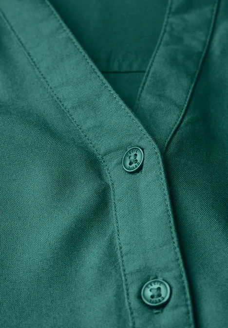Bluse in Unifarbe sea green