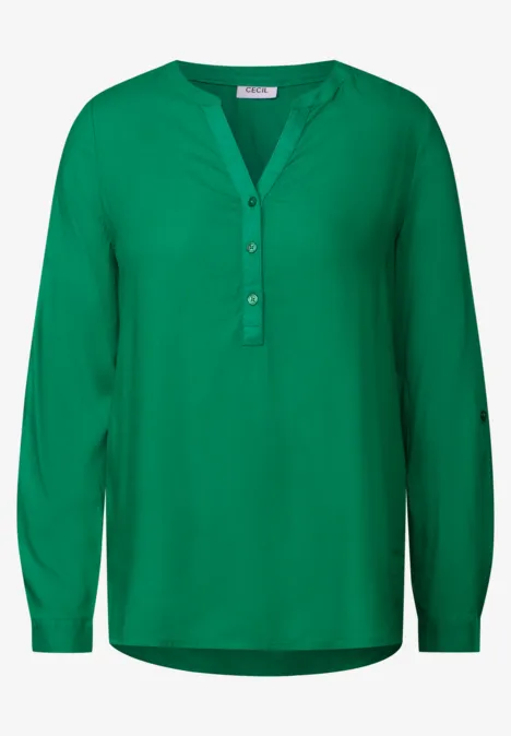 Bluse in Unifarbe garden green