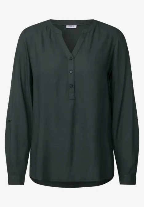 Bluse in Unifarbe slate khaki