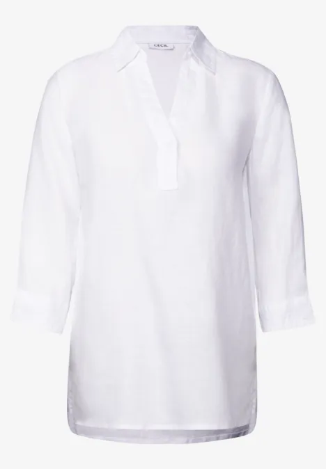 Leinen-Longbluse White
