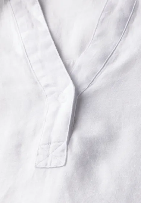 Leinen-Longbluse White