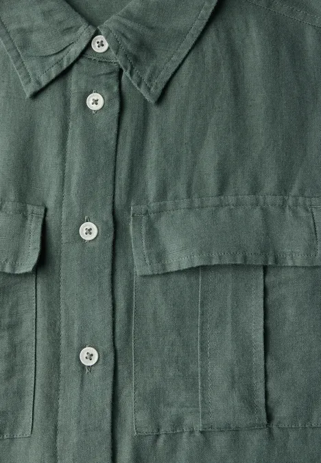 Bluse mit Knoten am Saum balmy khaki