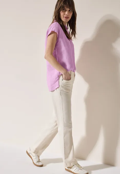 Chambray Leinenbluse chambray light magenta