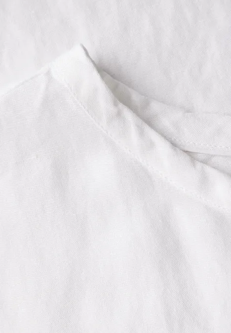 Leinenmix Bluse mit Knoten White