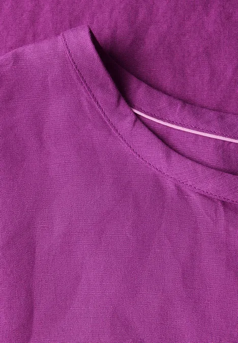 Leinenmix Bluse mit Knoten magenta lacquer
