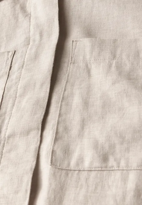 Leinenblouson mit Hemdkragen pumice beige