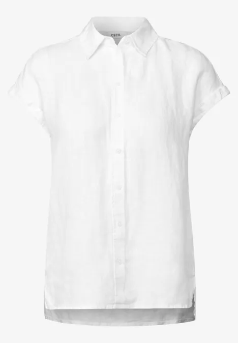 Leinen-Hemdbluse White
