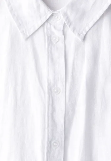 Leinen-Hemdbluse White