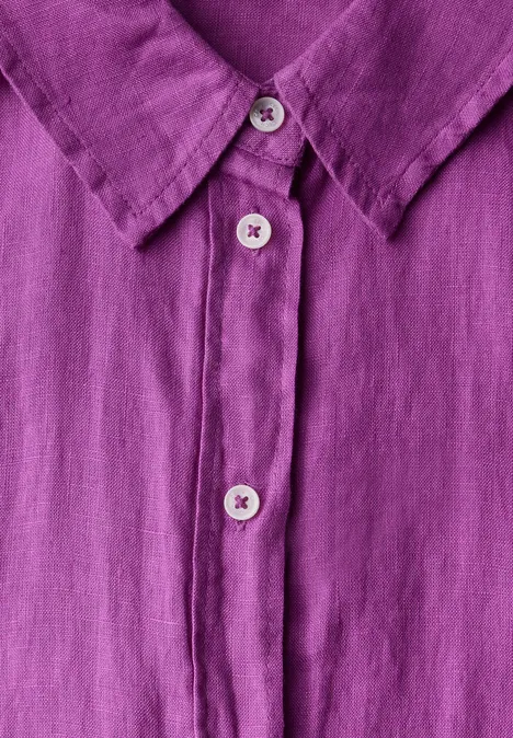 Leinen-Hemdbluse magenta lacquer