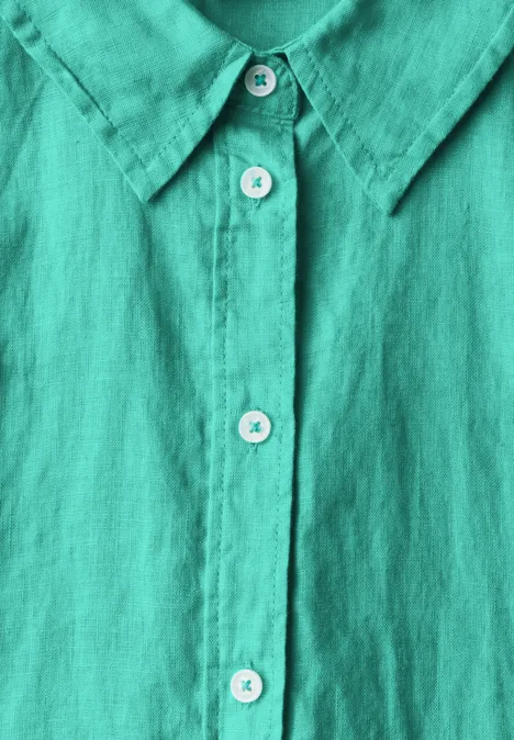 Leinen-Hemdbluse agave green