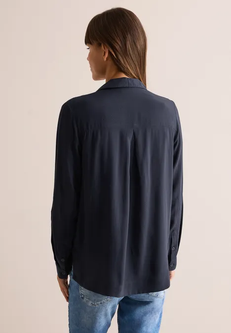Bluse in Unifarbe universal blue