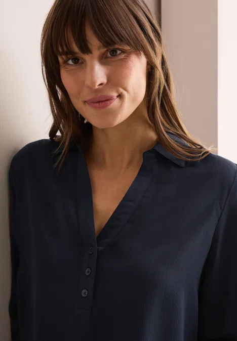 Bluse in Unifarbe universal blue