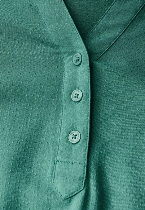 Bluse in Unifarbe sea green