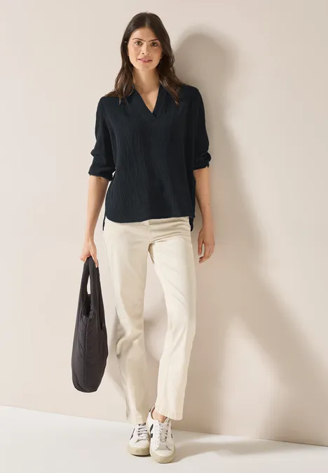 Musselin Bluse Black