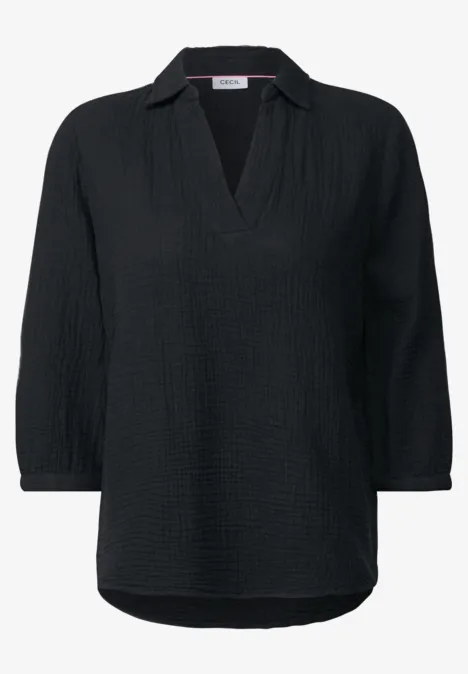 Musselin Bluse Black