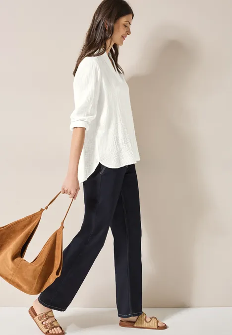 Musselin Bluse vanilla white