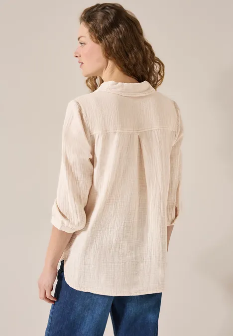 Musselin Bluse pearl beige
