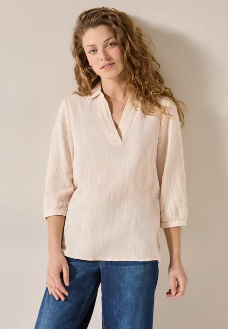 Musselin Bluse pearl beige