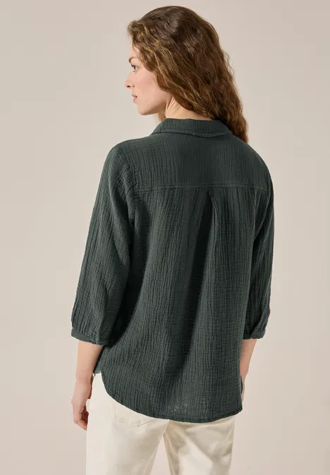Musselin Bluse slate khaki