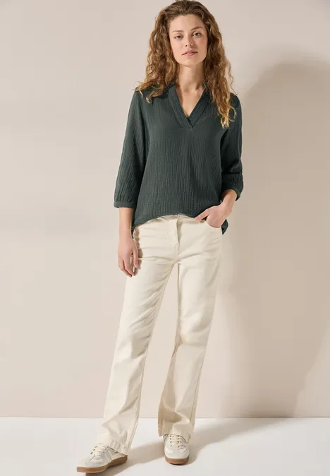 Musselin Bluse slate khaki