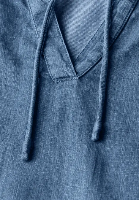 Raglan Lyocell Bluse mid blue wash